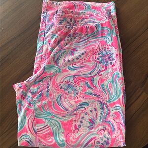 Lilly Pulitzer Pink and Blue Swirl Pants XL
